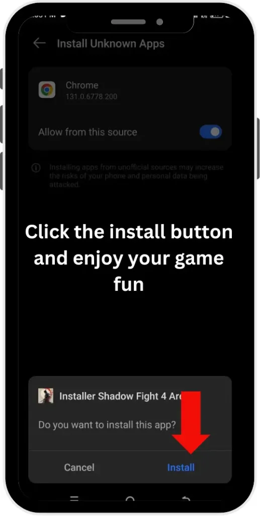 Download Shadow Fight 4 Mod APK Obb 2025 Mod Menu v1.9.40 11 Click on the install button and enjoy your game fun